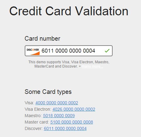 jQuery Credit Card Validation